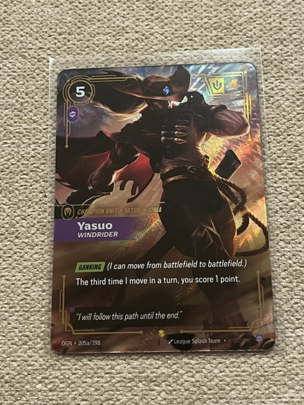 Yasuo, Windrider (Alternate Art) - Origins OGN Riftbound League of Legends Card